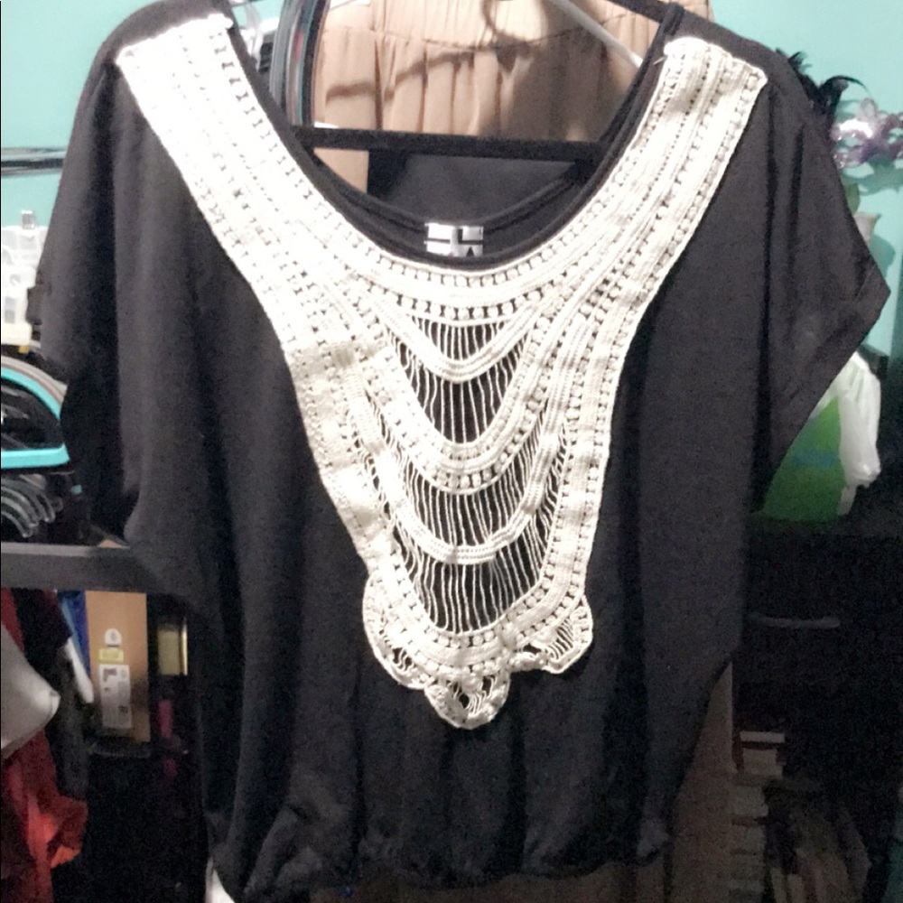 Black crochet top